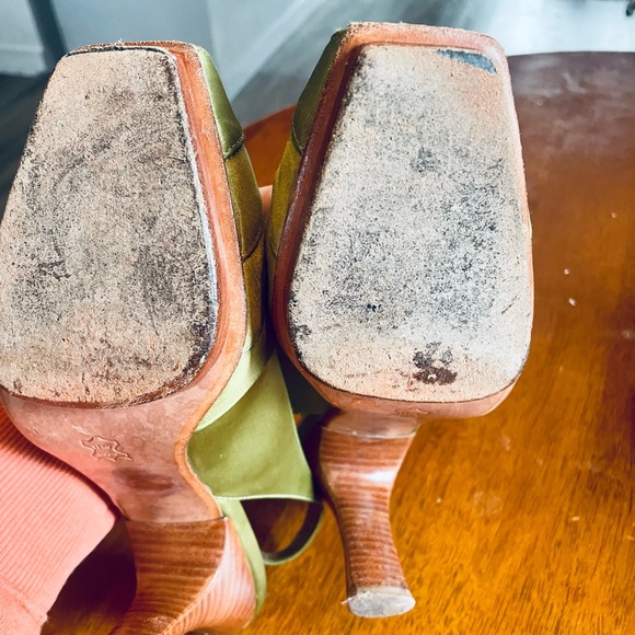 Via Spiga Olive Green Slingback Heels Formal Occasion‎ Party Shoes - Picture 5 of 7